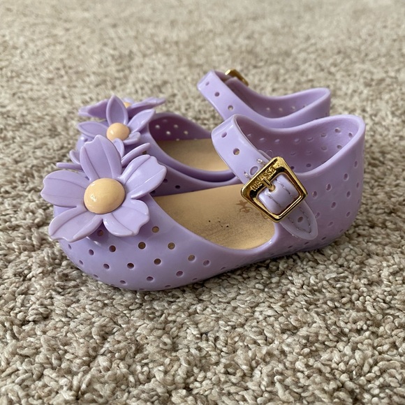 Mini Melissa toddler Lilac Furadinha flower BB Sandals size 5 - Picture 3 of 13